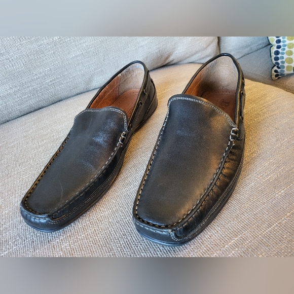 BASS Mens Hank Nlack Leather Driving Shoe sz 10 - Picture 3 of 9